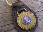 Classic Saab Antique Gold Leather Key Fob Nos Hi-quality Classy Key Holder