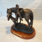 Montana Silversmiths The Baby Sitter  Lifestyles Bronze Sculpture Horse Boy Girl
