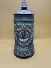 Gerzil  172 2 Sp  Railway Beer Stein W  Pewter Train locomotive Lid Handle