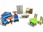 Vintage Mattel 1980   s    the Littles    Miniature Metal Dollhouse Furniture Set 