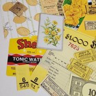 35 Pc Yellow Color Pack Vintage Paper Ephemera Lot Tickets Stamps Labels A47