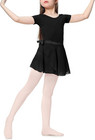 Durio Dance Leotard For Girls Toddler Ballet Outfit Short Sleeve 2-3t  Black 