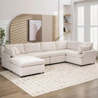 L-shaped 100  Corner Sofa Couch W  Removable Ottoman Reversible Chaise Sleeper