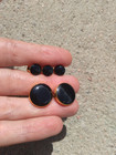 Cuff Links Set  Of 5 Gold Tone Black Men s Vintage