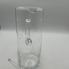 Vintage Hand Blown Martini  Pitcher W stirrer Modernist Clear Glass 8 1 2    