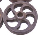 4 Vintage Industrial Cast Iron Matching Pair Of Caster Wheels Great Repurpose