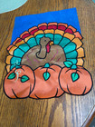 Fall Thanksgiving Turkey  With Pumpkins Garden Flag 12 X 16 Inch Double Sided