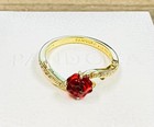Pandora 14k Gold Plated Beauty And The Beast Enchanted Rose Ring 163984c01  box