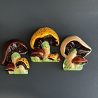 3 Vintage 80s Painted Duncan Ceramic Mushroom Wall Decor Hangings Polka Dot 5   