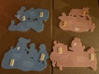 Vintage 1969 New deadstock Nursery Rhyme Plaque Set  4  By Invicta Plastics