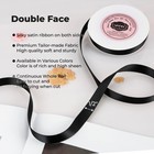Double Face Black Satin Ribbon 1 2  Continuous 50 Yards black Polyester Fabri   