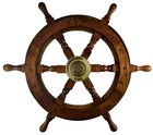 Ship Wheel Wooden 12    - Nautical Boat Helmet - Sandalwood Maritime Decor