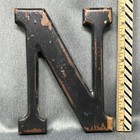 Large Wooden Letter N Rustic Black Distressed Paint 10    X 8    Inch Wall Decor