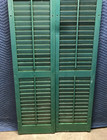 Antique Pair Tall Exterior Shabby Green Wood Shutters 16x55 Vtg Chic Old 78-26b