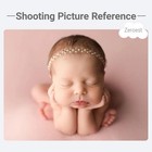 Newborn Girl Photography Props Pearl Headbands  gold  One Size 