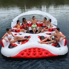 Tobin Sports 7 People Seas The Day Inflatable Island With Sunshade    2 Coolers