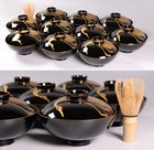 Japanese Lacquer Set Of 10 Lidded Soup Bowl 5 3inch Gold Crane   Tortoise Meiji