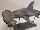 Rare Vintage 30 5  Hand Carved Hammerhead Shark Sculpture Nautical Art Display