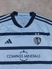 Sporting Kansas City Jersey Men Xl Adidas 2023 24 Home Kit Slim Fit Mls Soccer