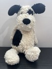 Jellycat London Medium Bashful 12    Puppy Dog Black   White Stuffed Plush Animal
