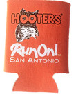 New Hooters Run On  Restaurant Orange Foam Bottle Hugger Koozie Collectible