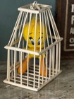 Vintage 1990s Warner Bros looney Tunes Tweety Bird Plush In Wicker Cage-w tag