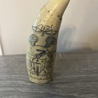 Vintage Faux Scrimshaw Resin Whale Tooth Ship Susan 1830