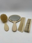 Vintage Set Ivory Vanity Set Mirror Brush Comb Clothes Brush Celluloid Style