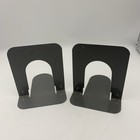 Vintage Metal Industrial Library Book Ends - Grey