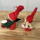 Pair Of Vintage Gnome Elf Wood Denmark Holline Scandinavian  Boy   Girl