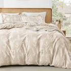 Duvet Cover Queen Size  Queen 90 x90   01 - Beige Leaves  no Comforter 