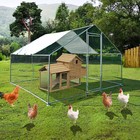 10x10 Ft Outdoor Metal Chiken Dog Run Cage Animal Kennel Pet House Fence Playpen