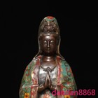 12 old Tibet Buddhism Bronze Cloisonne Kwan-yin Guanyin Goddess Buddha Statue