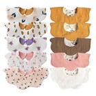10 Pcs Muslin Cotton Baby Drool Bibs Teething Drooling Infant Toddler Cloth