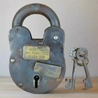Antique 5   Padlock Lock And 2 Key Old Vintage Antique 1800s Style Antique Lock