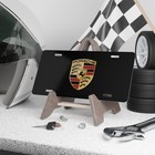 For Porsche 12 X 6 Inch Aluminum Car Front License Plate Cover Black