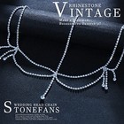  Layered Rhinestone Head Chain - Crystal Headpiece Boho Silver Hair 