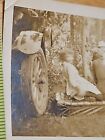 Rare Vintage Photo Camp Creek 1920 Blurry Face Vehicle Tire Spooky Scary Ghost