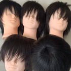 Human Hair Mannequin Head For Men Hairdresser Practice Styling Training