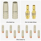 14pcs Mb-15ak Mig Mag Welding Torch Gun Kit 0 03  M6 Contact Tip Nozzle Diffuser