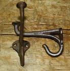 6 Cast Iron Tack Saddle Hook Style Coat Hooks Hat Hook Rack Hall Tree Brown