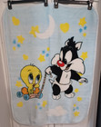 Vintage 1999 Baby Looney Tunes Sylvester Tweety Bird Plush Blanket In Blue