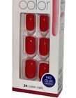Kiss Press-on Manicure Color Medium Length Shiny Red Nails Dic04 X 1