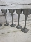 Vintage Genuine Pewter Wine Goblets Chalice Cups 6  Tall - Matching Set Of 8