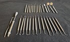 Vintage Dental Instruments Lot Of 32 Pieces   2 Milk Glass Trays- Good Codition