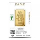 1 Oz Gold Bar Pamp Suisse - Lady Fortuna - 9999 Fine Veriscan Assay Ozt