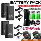 4x Rechargeable Battery Pack Charger Cable Dock For Xbox 360 Wireless Controller