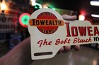 Rare 1950 s Iowealth Hybrids Seed Corn Plate Topper Painted Metal Sign Iowa