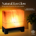 Himalayan Salt Lamp Rectangle Natural Pink Rock Dimmable Lamp Modern Wood Base