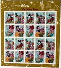 The Art Of Disney - Celebration     collectible     Stamp Sheet  3912-3915